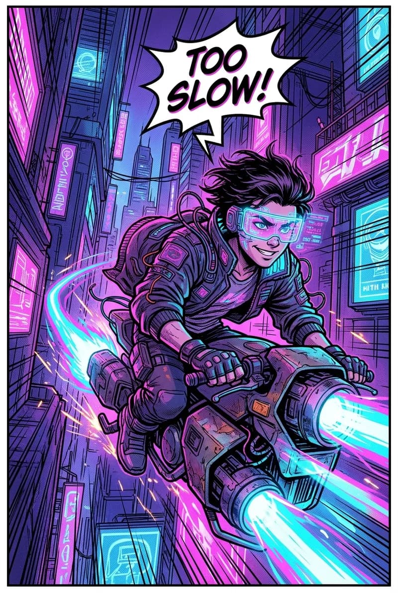 Cyberpunk comic panel