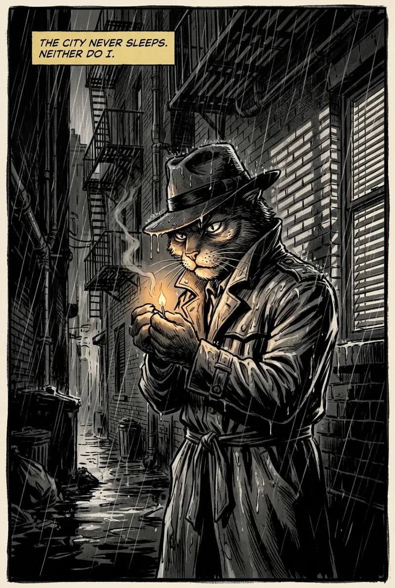 Noir comic panel